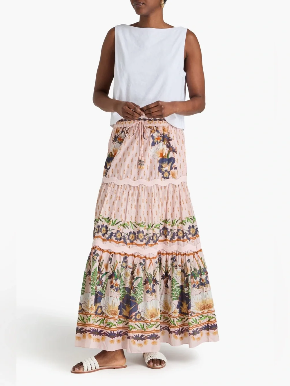 FARM Rio Pink Dream Garden Maxi Skirt Medium